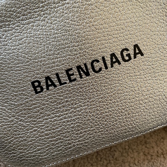 Balenciaga chèvre grained metall double argent/l noir - Picture 6 of 11